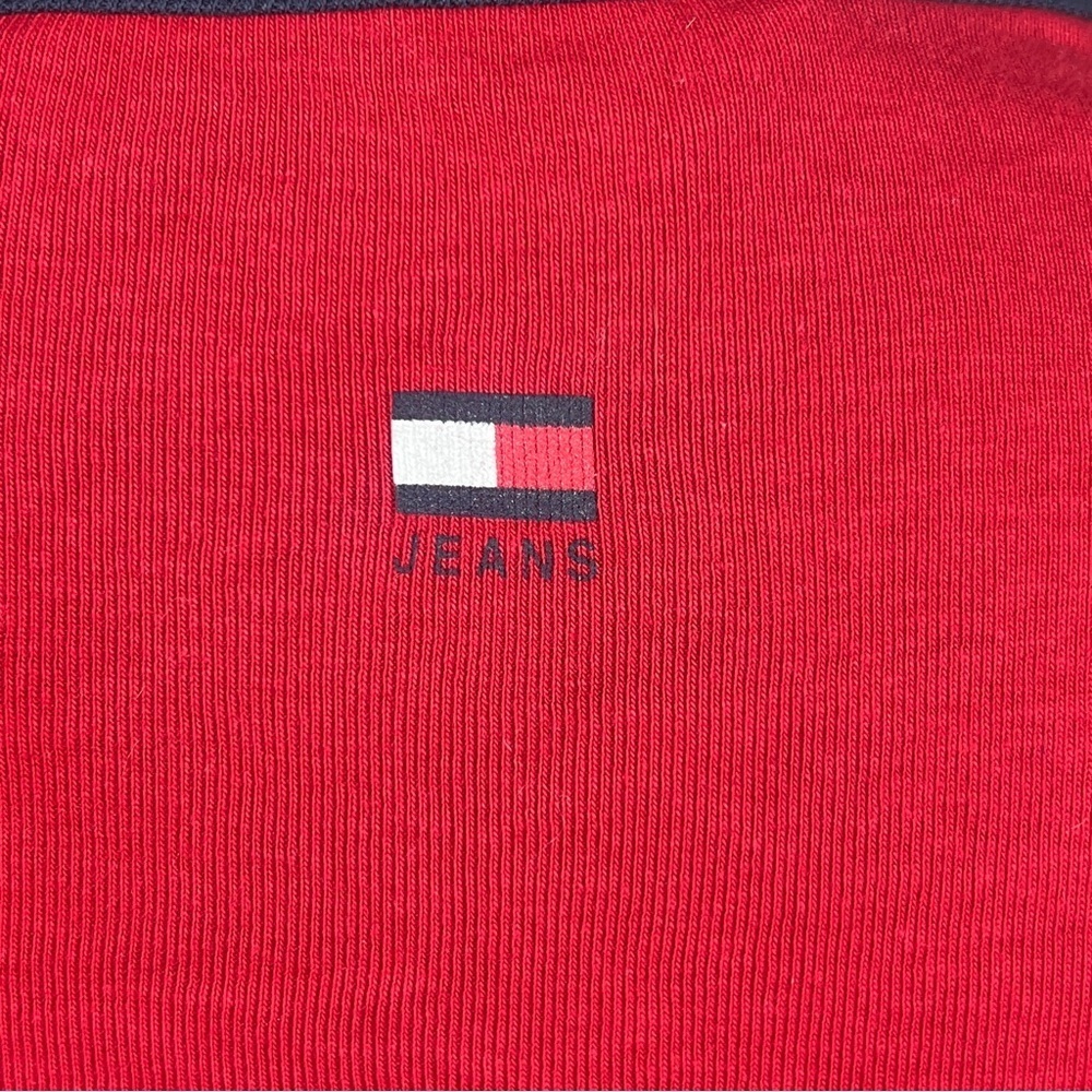 Vintage Y2K Tommy Hilfiger Jeans Red Long Sleeve Women's Tee, Size Medium - Picture 6 of 10